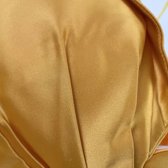 Mac Duggal Yellow Sweetheart Neck Strapless Bow Satin Ball Gown Dress Sz 8 67995 - Picture 4 of 16